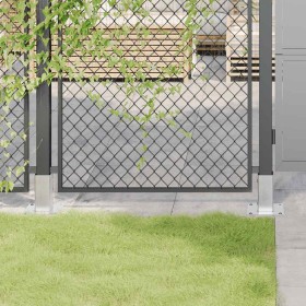 Bases para postes cuadradas 4 uds. Plata 61x61 mm de , Postes de cerca - Ref: Foro24-42000004, Precio: 23,53 €, Descuento: %