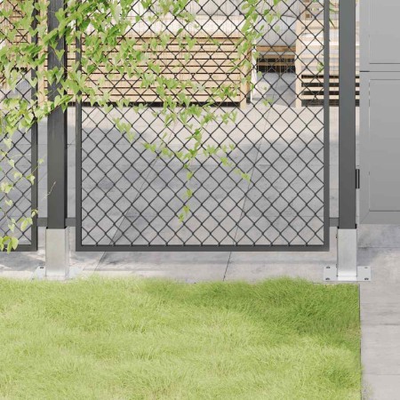 Bases para postes cuadradas 4 uds. Plata 71x71 mm de , Postes de cerca - Ref: Foro24-42000006, Precio: 20,10 €, Descuento: %