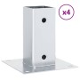 Bases para postes cuadradas 4 uds. Plata 71x71 mm de , Postes de cerca - Ref: Foro24-42000006, Precio: 20,10 €, Descuento: %