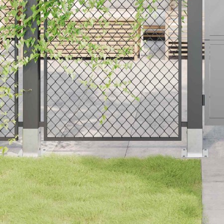 Bases para postes cuadradas 4 uds. Plata 91x91 mm | Foro24.es | Tu tienda online para hogar, jardín y más Foro24.es