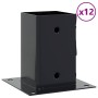 Bases para postes cuadradas 12 uds. Antracita 81x81 mm de , Postes de cerca - Ref: Foro24-42000027, Precio: 58,89 €, Descuent...