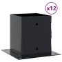 Bases para postes cuadradas 12 uds. Antracita 101x101 mm de , Postes de cerca - Ref: Foro24-42000031, Precio: 84,95 €, Descue...