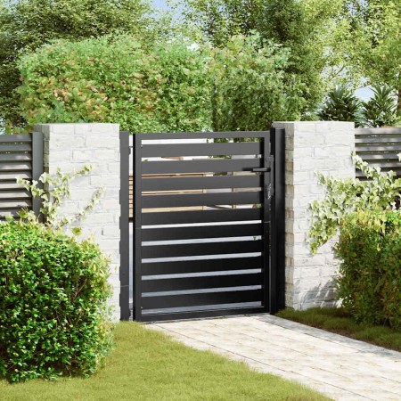 Puerta de jardín con cerradura de aluminio negra 100x100 cm de , Puertas de jardín - Ref: Foro24-42004146, Precio: 274,32 €, ...