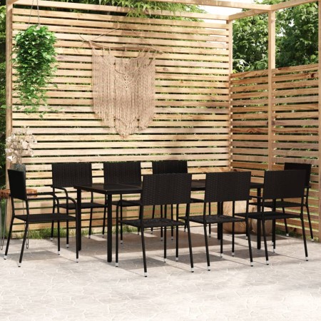 Juego de comedor de jardín 9 piezas negro de , Conjuntos de jardín - Ref: Foro24-3099582, Precio: 544,12 €, Descuento: %