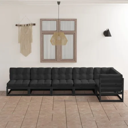 6-piece garden furniture set with solid pine wood cushions by vidaXL, Garden sets - Ref: Foro24-3076618, Price: 663,39 €, Dis...