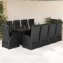 Set de comedor jardín 11 pzas con cojines ratán sintético negro en Conjuntos de jardín | Comprar online en Foru.es
