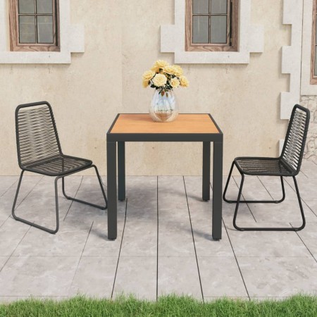 Set de comedor de jardín de 3 piezas PVC ratán negro y marrón de , Conjuntos de jardín - Ref: Foro24-3060124, Precio: 263,13 ...