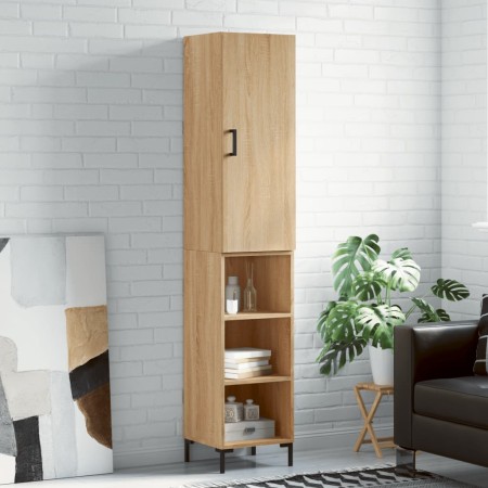 Aparador de madera contrachapada roble Sonoma 34,5x34x180 cm de , Aparadores - Ref: Foro24-3198980, Precio: 93,04 €, Descuent...