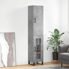 Aparador de madera contrachapada gris hormigón 34,5x34x180 cm de , Aparadores - Ref: Foro24-3199069, Precio: 103,95 €, Descue...