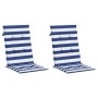 Cojines silla de respaldo alto 2 uds tela a rayas azul y blanco de , Cojines para sillas y sofás - Ref: Foro24-361253, Precio...