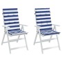 Cojines silla de respaldo alto 2 uds tela a rayas azul y blanco de , Cojines para sillas y sofás - Ref: Foro24-361253, Precio...