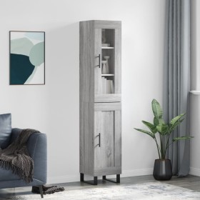 Aparador alto madera contrachapada gris Sonoma 34,5x34x180 cm de , Aparadores - Ref: Foro24-3199519, Precio: 113,15 €, Descue...