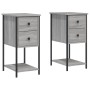 Mesitas de noche 2 uds madera de ingeniería gris 32x42x70 cm de , Mesitas de noche - Ref: Foro24-826100, Precio: 105,90 €, De...