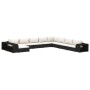 Set muebles de jardín 11 piezas con cojines ratán sintético negro de , Conjuntos de jardín - Ref: Foro24-46827, Precio: 1,00 ...