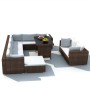 Set muebles de jardín 10 pzas y cojines ratán sintético marrón de , Conjuntos de jardín - Ref: Foro24-41877, Precio: 1,00 €, ...