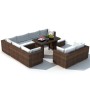 Set muebles de jardín 10 pzas y cojines ratán sintético marrón de , Conjuntos de jardín - Ref: Foro24-41877, Precio: 1,00 €, ...