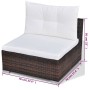 Set muebles de jardín 10 pzas y cojines ratán sintético marrón de , Conjuntos de jardín - Ref: Foro24-41877, Precio: 1,00 €, ...