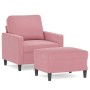 Sillón con taburete terciopelo rosa 60 cm de , Sofás - Ref: Foro24-3201048, Precio: 209,95 €, Descuento: %