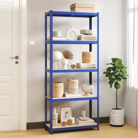 Estantería almacenaje 5 niveles azul madera contrachapada acero de , Estanterías industriales - Ref: Foro24-152856, Precio: 5...