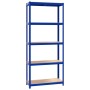 Estantería almacenaje 5 niveles azul madera contrachapada acero de , Estanterías industriales - Ref: Foro24-152856, Precio: 5...