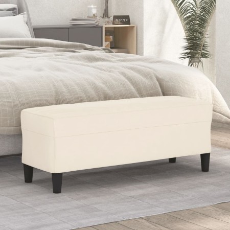 Banco de terciopelo color crema 100x35x41 cm de , Bancos - Ref: Foro24-349429, Precio: 58,61 €, Descuento: %