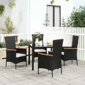 Sillas de jardín con cojines 4 unidades ratán sintético negro de , Sillas de jardín - Ref: Foro24-319527, Precio: 285,15 €, D...