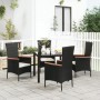 Sillas de jardín con cojines 4 unidades ratán sintético negro de , Sillas de jardín - Ref: Foro24-319527, Precio: 285,15 €, D...