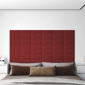 Comprar Paneles de pared 12 uds tela rojo tinto