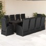 Set de comedor jardín 11 pzas con cojines ratán sintético negro en Conjuntos de jardín | Comprar online en Foru.es
