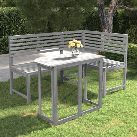 Muebles de bistró para jardín 2 pzas madera maciza acacia gris de , Conjuntos de jardín - Ref: Foro24-3057865, Precio: 356,16...