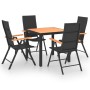 Juego de comedor para jardín 5 piezas negro y marrón de , Conjuntos de jardín - Ref: Foro24-3060077, Precio: 409,56 €, Descue...