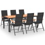Juego de comedor para jardín 7 piezas negro y marrón de , Conjuntos de jardín - Ref: Foro24-3060080, Precio: 678,80 €, Descue...