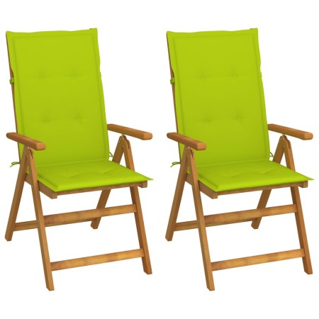 Sillas de jardín reclinables 2 uds madera maciza acacia cojines de , Sillas de jardín - Ref: Foro24-3064070, Precio: 178,38 €...
