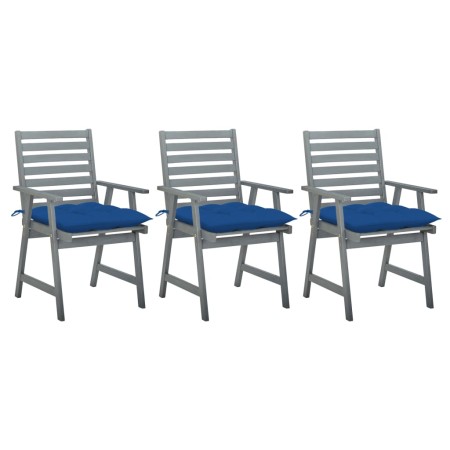Sillas comedor de jardín 3 uds madera maciza acacia y cojines | Foro24.es | Tu tienda online para hogar, jardín y más Foro24.es
