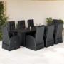 Set de comedor de jardín 9 pzas y cojines ratán sintético negro en Conjuntos de jardín | Comprar online en Foru.es