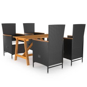 Juego de comedor para jardín 5 piezas negro de , Conjuntos de jardín - Ref: Foro24-3068757, Precio: 658,07 €, Descuento: %