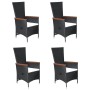 Juego de comedor para jardín 5 piezas negro de , Conjuntos de jardín - Ref: Foro24-3068757, Precio: 658,07 €, Descuento: %