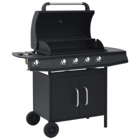 Barbacoa grill de gas 4+1 quemadores negro de , Barbacoas - Ref: Foro24-3072535, Precio: 434,43 €, Descuento: %
