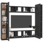 Set de muebles de salón TV 8 piezas madera ingeniería negro de , Muebles TV - Ref: Foro24-3078755, Precio: 391,75 €, Descuent...