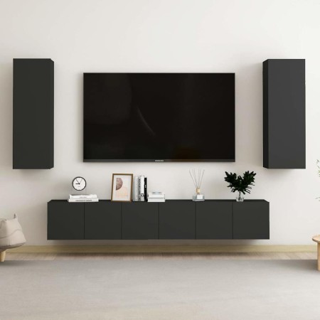 Juego de muebles de TV 5 piezas madera contrachapada negro de , Muebles TV - Ref: Foro24-3078748, Precio: 177,12 €, Descuento...