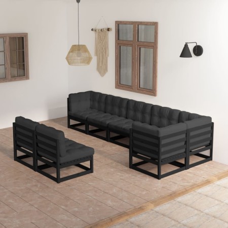 Muebles de jardín 8 pzas y cojines madera maciza pino de vidaXL, Conjuntos de jardín - Ref: Foro24-3076668, Precio: 925,54 €,...