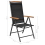 Sillas de jardín plegables 4 uds aluminio y textilene negro de , Sillas de jardín - Ref: Foro24-41733, Precio: 287,05 €, Desc...