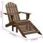 Silla de jardín con otomana de madera marrón de , Sillas de jardín - Ref: Foro24-45701, Precio: 100,65 €, Descuento: %