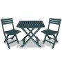 Mesa y sillas bistró de jardín plegables 3 pzas plástico verde de , Conjuntos de jardín - Ref: Foro24-43582, Precio: 106,24 €...