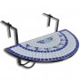 Mesa de balcón colgante mosaico azul y blanco de , Mesas de jardín - Ref: Foro24-41124, Precio: 91,38 €, Descuento: %