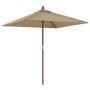 Sombrilla de jardín poste de madera gris taupé 198x198x231 cm de , Sombrillas - Ref: Foro24-363186, Precio: 49,45 €, Descuent...