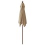 Sombrilla de jardín poste de madera gris taupé 198x198x231 cm de , Sombrillas - Ref: Foro24-363186, Precio: 49,45 €, Descuent...