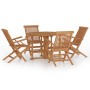Set de comedor de jardín plegable 5 pzas madera maciza de teca de , Conjuntos de jardín - Ref: Foro24-3096574, Precio: 577,29...