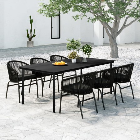 Juego de comedor para jardín 7 piezas negro de , Conjuntos de jardín - Ref: Foro24-3099225, Precio: 783,40 €, Descuento: %