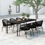 Juego de comedor para jardín 7 piezas negro de , Conjuntos de jardín - Ref: Foro24-3099225, Precio: 783,40 €, Descuento: %